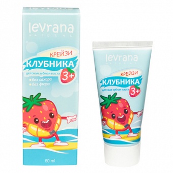 Леврана Детская зубная паста со вкусом КЛУБНИКИ 3+ / 50мл /ТМ Levrana